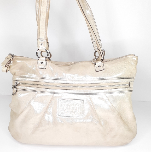 Coach Handbags - Coach Bag Daisy Poppy Metallic Champagne Purse